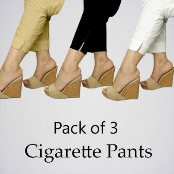 Women Pack Of 3 Cigarette Pants